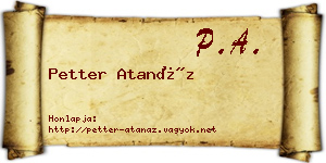Petter Atanáz névjegykártya